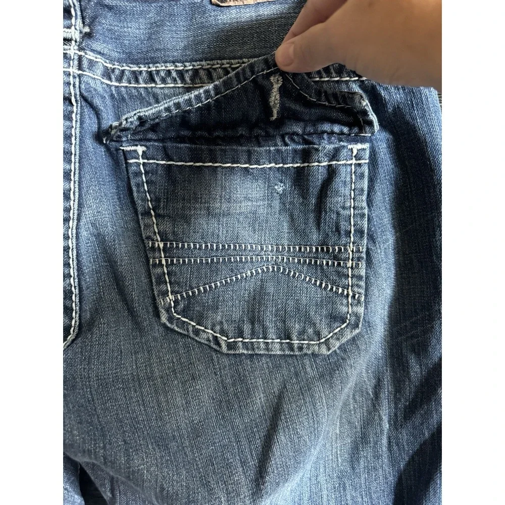 Express Mens 34x31 Jeans Classic Low Rise Boot Cut Kingston Denim *see Note*